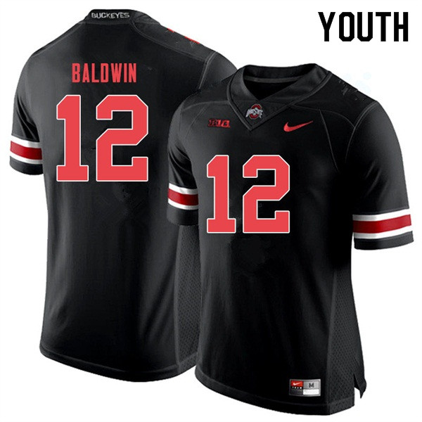 Youth #12 Matthew Baldwin Ohio State Buckeyes College Football Jerseys Sale-Black Out